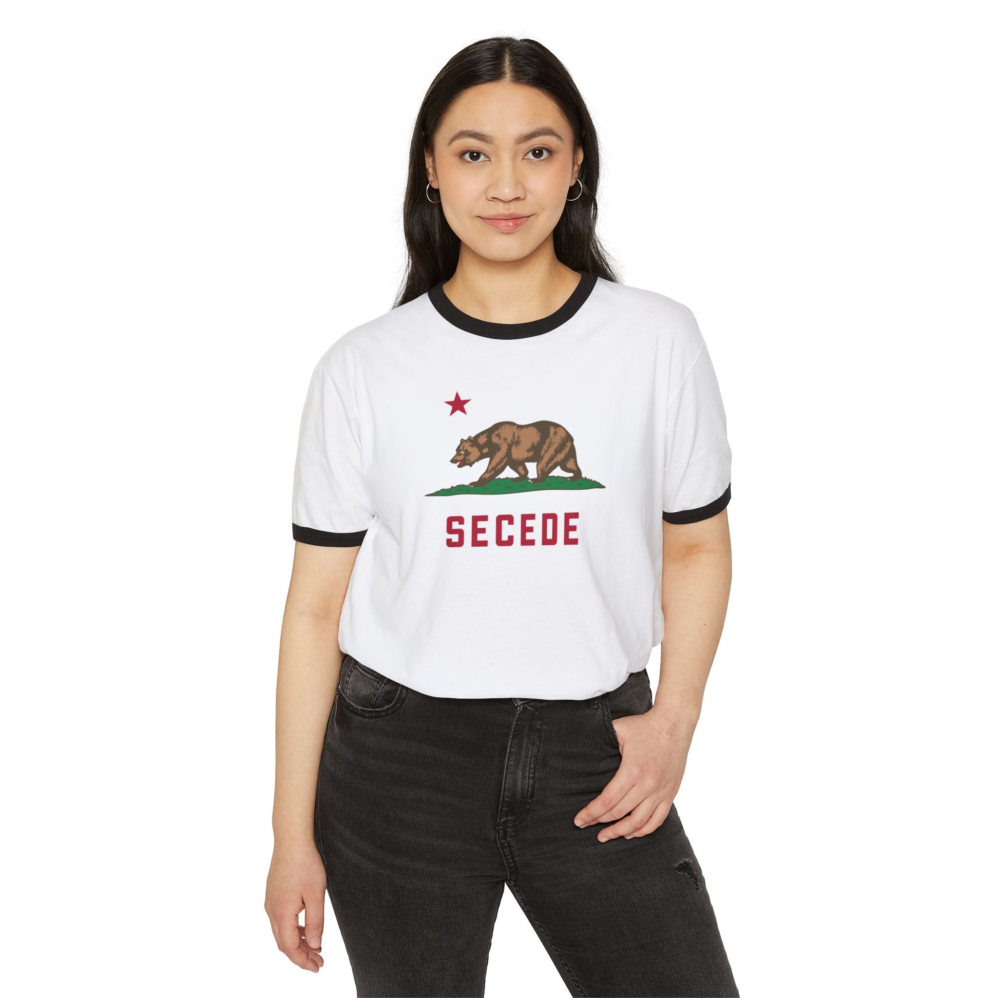 Secede California Ringer T-Shirt — Bear Flag Vintage Political Tee