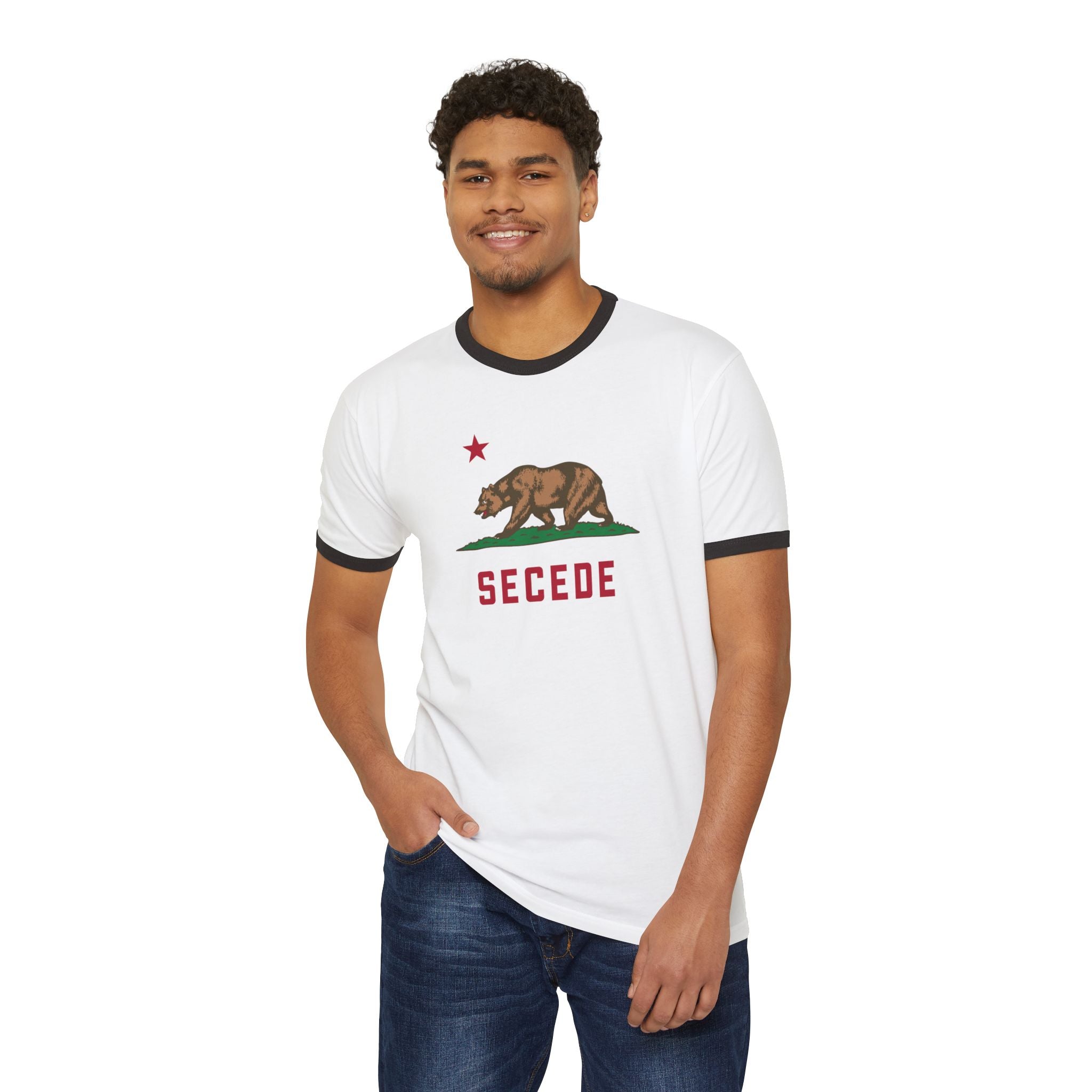 Secede California Ringer T-Shirt — Bear Flag Vintage Political Tee